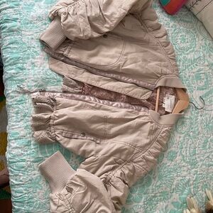 Stylish Ruched Beige  Lace-Trim Bomber Jacket